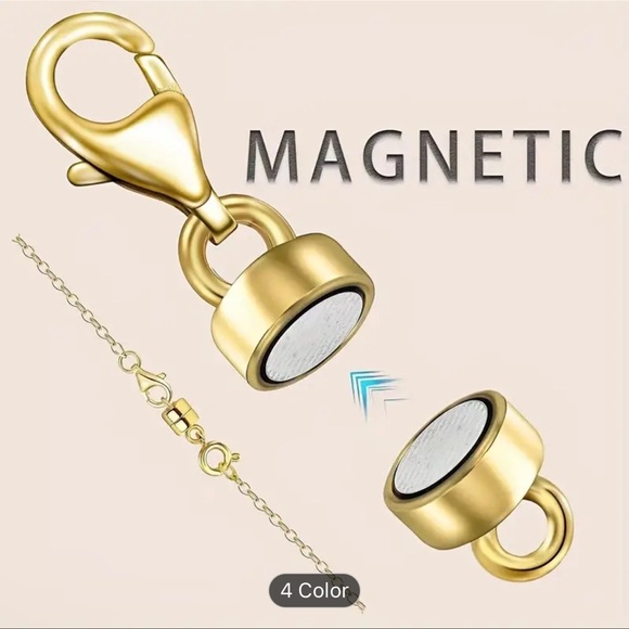 Set Of Four Silver Magnetic Clasps Set - Picture 3 of 6